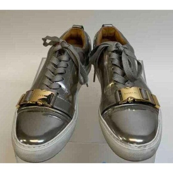 Buscemi Womens 50mm Platinum Leather Sneakers Shoes US 10 EUR 41 Italy - Picture 2 of 10